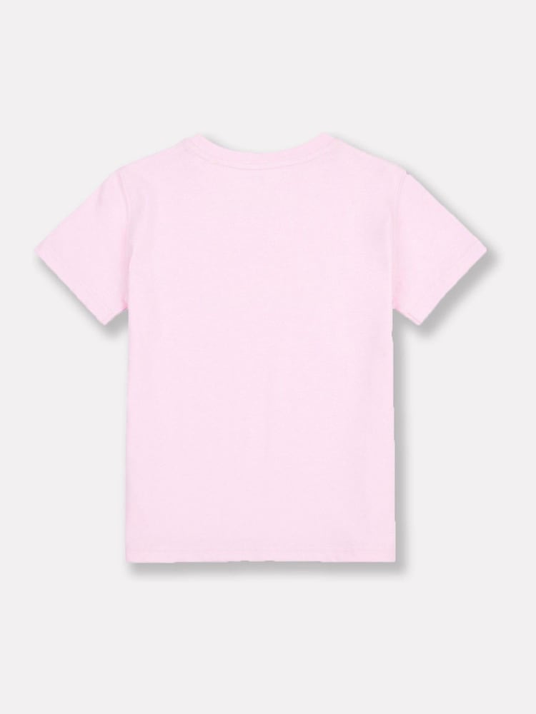 New Balance Light Pink Girls Stacked Logo T-Shirt - Image 6 of 7