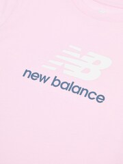 New Balance Light Pink Stacked Logo T-Shirt - Image 9 of 9