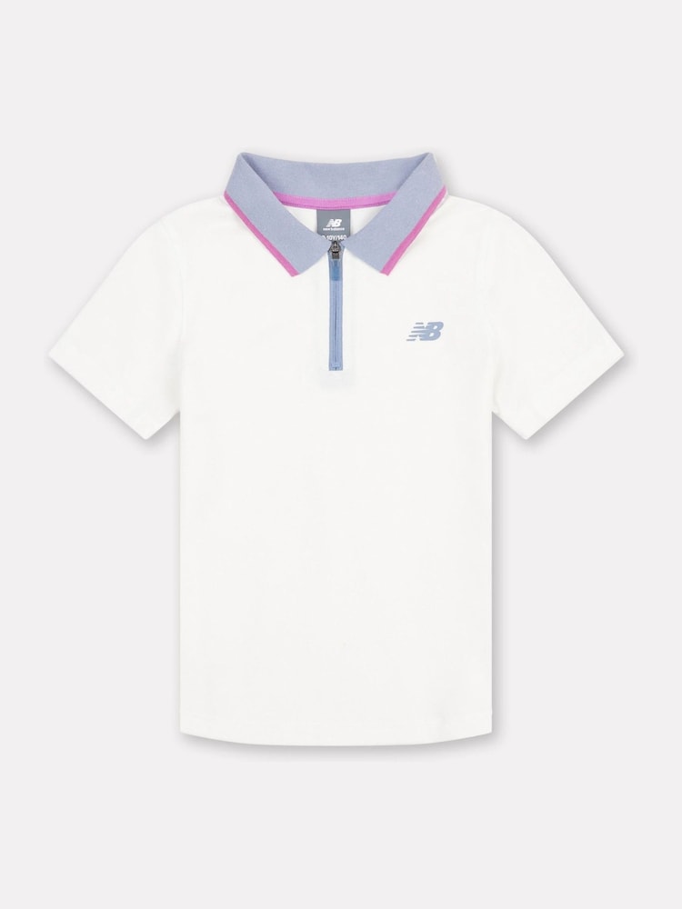 New Balance White Kids Tennis 100% Cotton Polo Shirt - Image 7 of 7 New Balance White Kids Tennis 100% Cotton Polo Shirt - Image 7 of 7