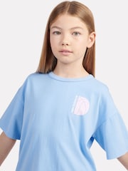 New Balance Blue Kids Hoops Court Graphic 100% Cotton T-Shirt - Image 5 of 7