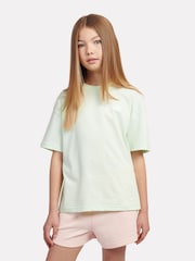 New Balance light green Small Girls Logo 100% Cotton T-Shirt - Image 1 of 7