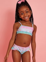 Angels By Accessorize Pink Girls Ombre Foil Print Bikini Set - Image 1 of 4