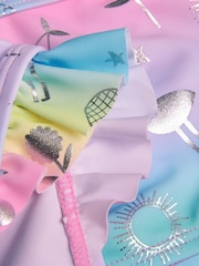 Angels By Accessorize Pink Girls Ombre Foil Print Bikini Set - Image 4 of 4