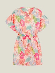 Angels By Accessorize Girls Tropical Print 100% Cotton Kaftan - Bild 1 von 3