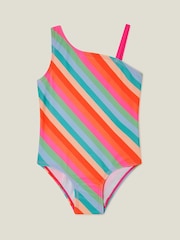 Angels By Accessorize Pink/Blue Girls Stripe Swimsuit - Image 2 of 3