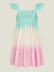 Angels By Accessorize Blue Girls Ombre Tiered 100% Cotton Sun Dress - Image 3 of 4