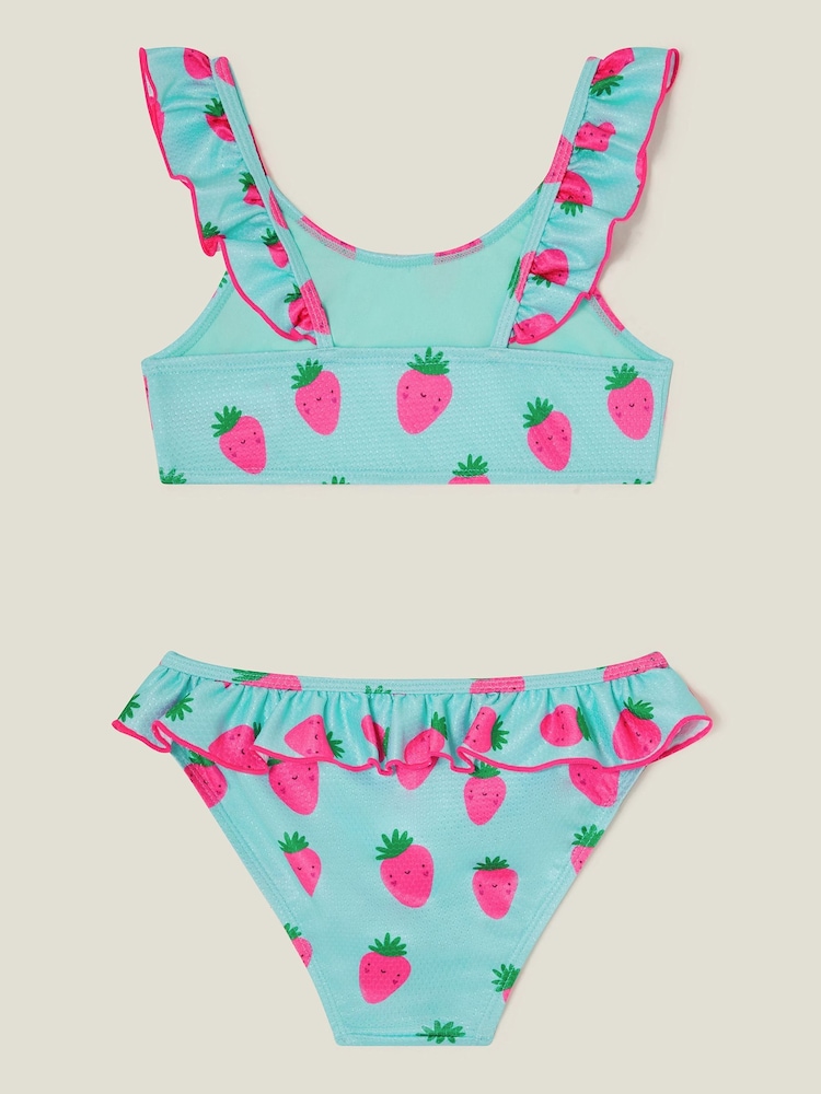 Angels By Accessorize Blue Girls Strawberry Bikini Set - Image 3 of 4