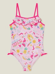 Angels By Accessorize Pink Girls Sunbeam Print Swimsuit - Image 2 of 4