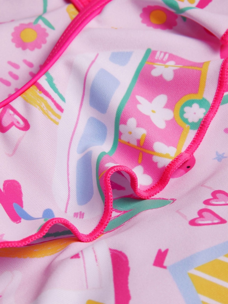 Angels By Accessorize Pink Girls Sunbeam Print Swimsuit - Image 4 of 4