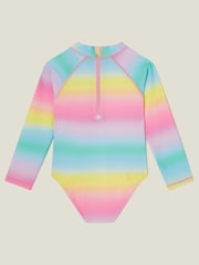Angels By Accessorize Pink Girls Heart Long Sleeve Swimsuit - Image 3 of 4