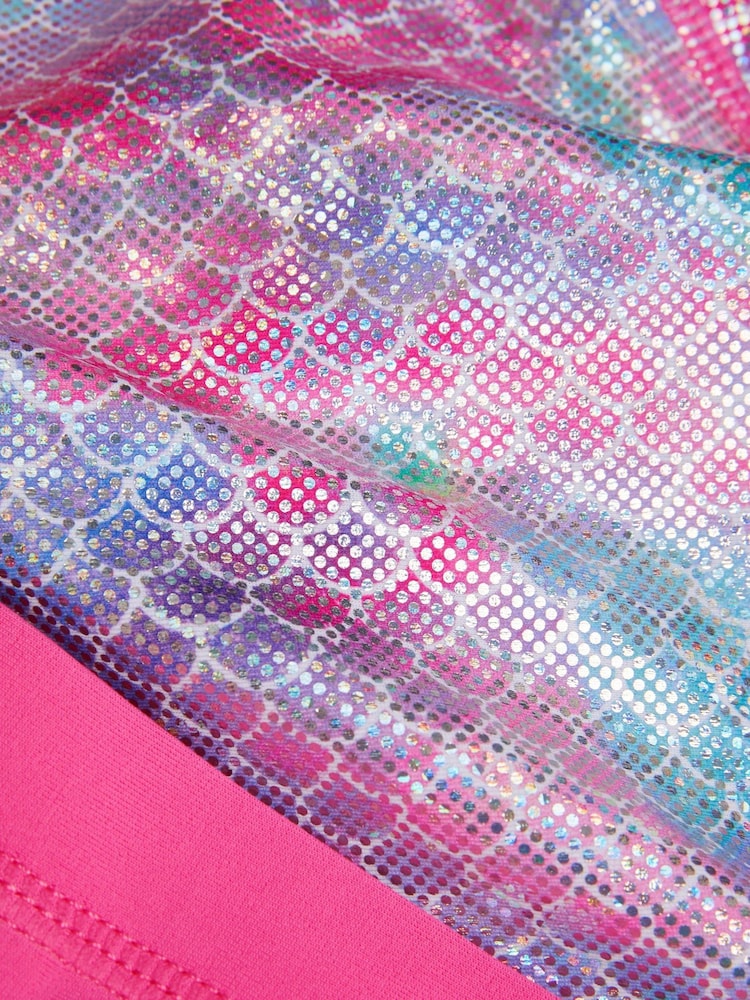 Angels By Accessorize Pink Girls Mermaid Rash Vest Swim Set - Image 3 of 3