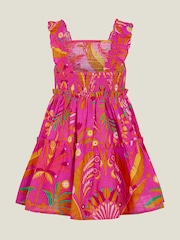 Angels By Accessorize Pink Girls Ornamental Leaf Print Dress - Image 2 of 3