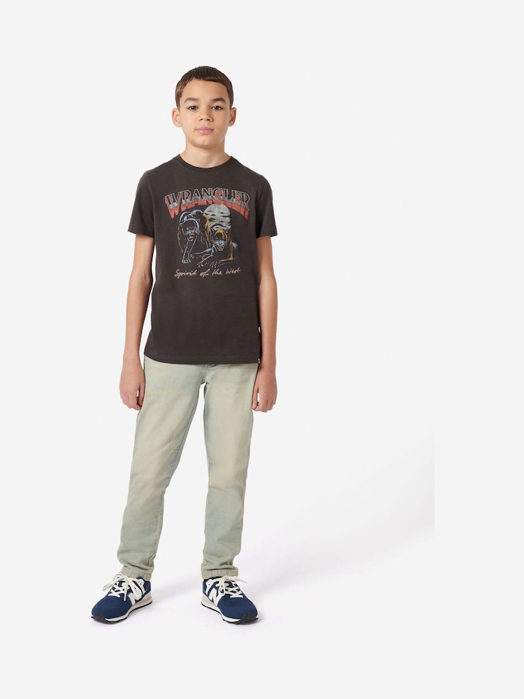 Wrangler Black Boys Jaguar 100% Cotton T-Shirt - Image 4 of 5