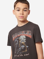 Wrangler Black Boys Jaguar 100% Cotton T-Shirt - Image 5 of 5