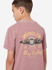 Wrangler Purple Boys Winged Moto 100% Cotton T-Shirt - Image 6 of 6