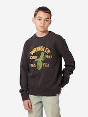 Wrangler Black Boys Moto Club Crew Sweatshirt - Image 1 of 5