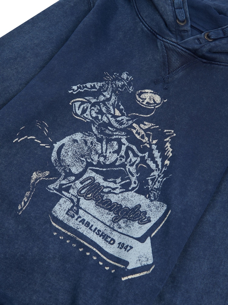 Wrangler Blue Boys Rope Wrangler 100% Cotton Hoodie - Image 3 of 3