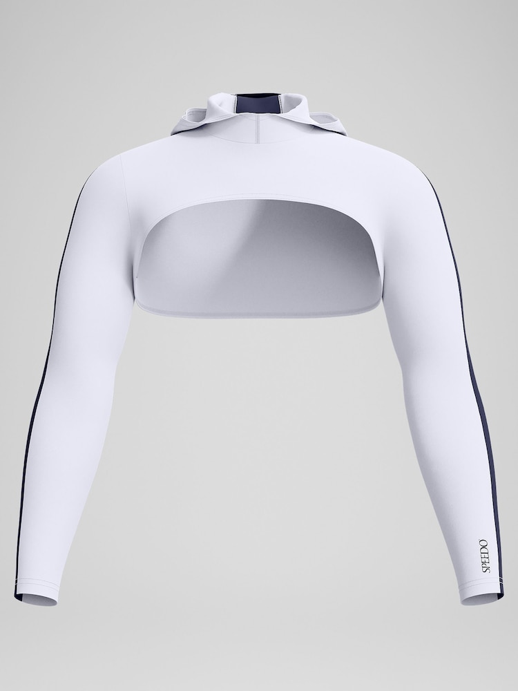 Speedo White Womens Long Sleeve Hooded Rash Vest - Image 6 of 6