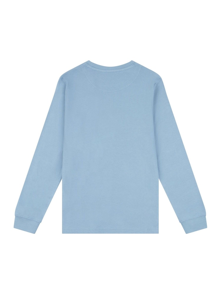 Wrangler Blue Boys Racer Long-Sleeve 100% Cotton T-Shirt - Image 2 of 3