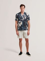 Ted Baker Black Relaxed Fit Rognski Tropical Floral Shirt - Image 2 of 6