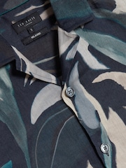 Ted Baker Black Relaxed Fit Rognski Tropical Floral Shirt - Image 6 of 6