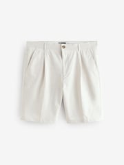 Ted Baker Cream Murley Cotton Linen Pleated Shorts - Image 1 of 5