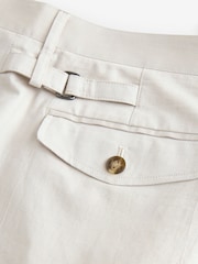 Ted Baker Cream Murley Cotton Linen Pleated Shorts - Image 5 of 5