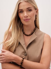 Jon Richard Gold Tone Tigers Eye Necklace - Image 2 of 2