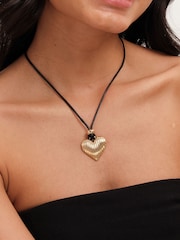 Jon Richard Gold Tone Cord And Ridge Heart Pendant - Image 3 of 3