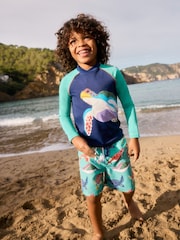 Boden Blue Sun Safe Fun Rash Vest - Image 1 of 4