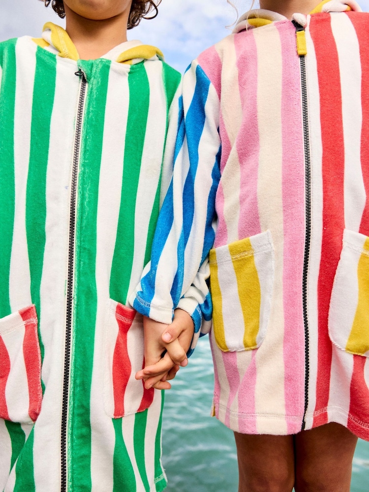 Boden Green Towelling Zip-Up Throw-On Robe - Image 2 of 5