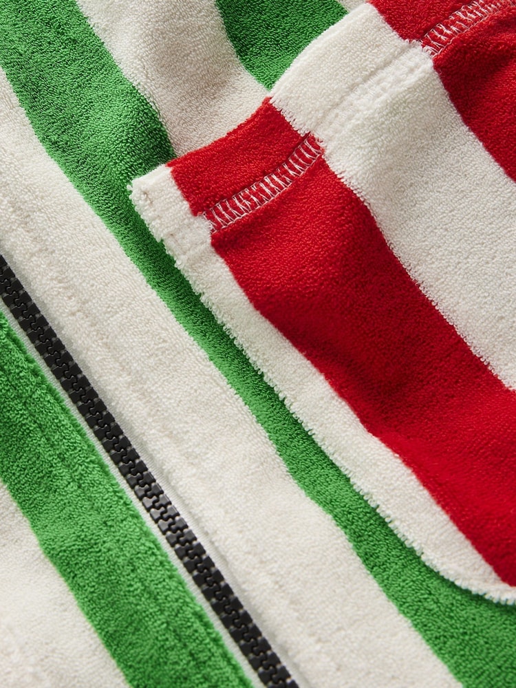 Boden Green Towelling Zip-Up Throw-On Robe - Image 5 of 5