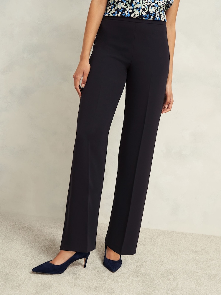 Hobbs Blue Petite Mel Wide Leg Trousers - Image 1 of 4