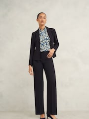 Hobbs Blue Petite Mel Wide Leg Trousers - Image 3 of 4