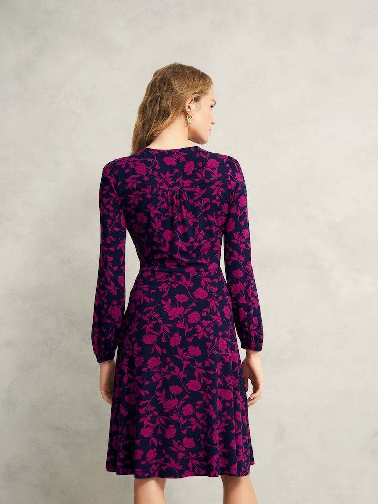 Hobbs Blue Petite Grace Jersey Dress - Image 2 of 4