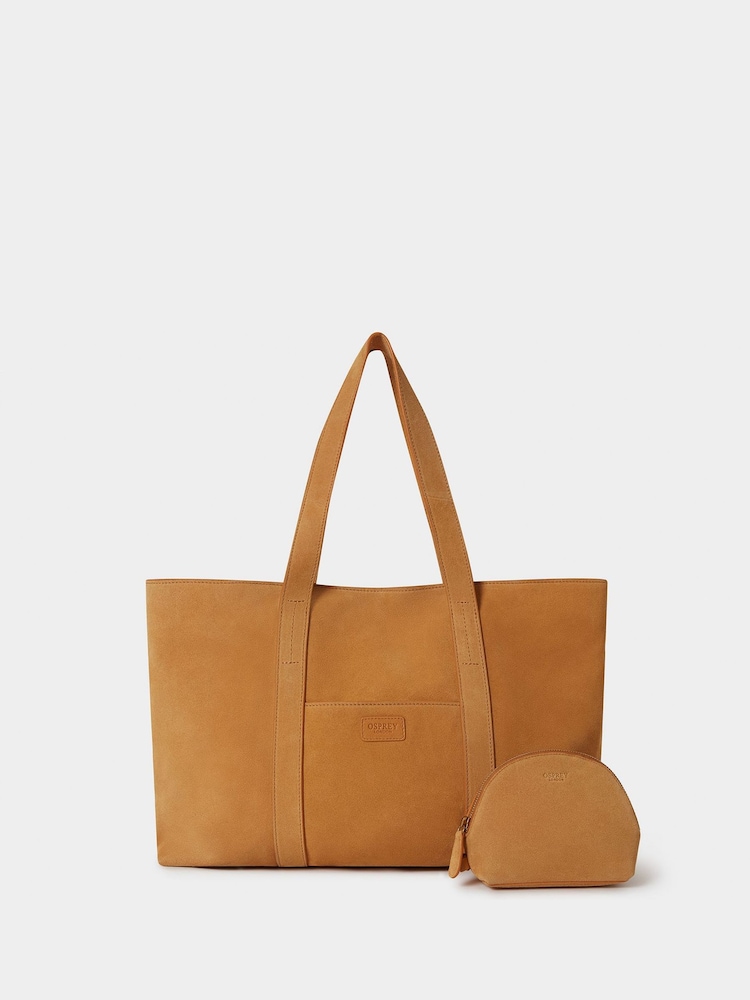 Osprey London Grey The Large Suede Shopper Bag - Image 5 of 5