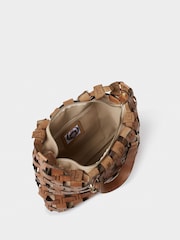 Osprey London The Ophelia Medium Leather Cage Tote Brown Bag - Image 3 of 5