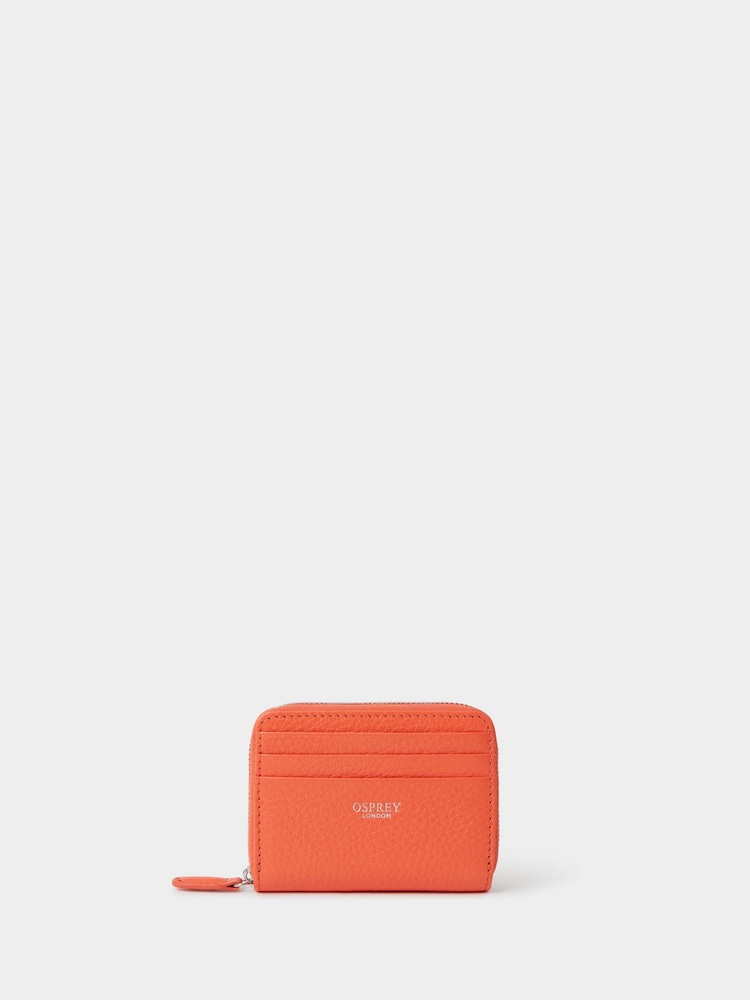 Osprey London Orange The Lyra Small Zip Leather Purse - Image 1 of 5