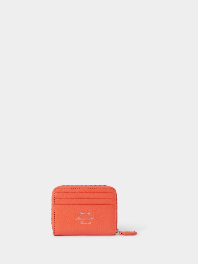 Osprey London Orange The Lyra Small Zip Leather Purse - Image 2 of 5