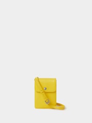 Osprey London Yellow The Madison Leather Phone Bag - Image 1 of 5