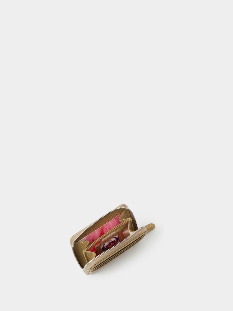 Osprey London Natural The Lyra Small Zip Leather Purse - Image 4 of 5