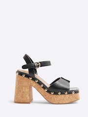 River Island Black Cork Platform Sandals - Image 2 of 6
