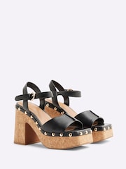 River Island Black Cork Platform Sandals - Image 3 of 6