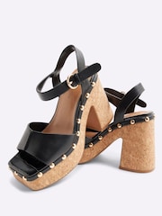 River Island Black Cork Platform Sandals - Image 4 of 6