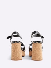 River Island Black Cork Platform Sandals - Image 5 of 6