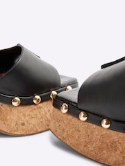 River Island Black Cork Platform Sandals - Image 6 of 6