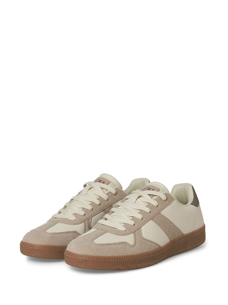 JACK & JONES Cream Valencia Trainers - Image 1 of 2