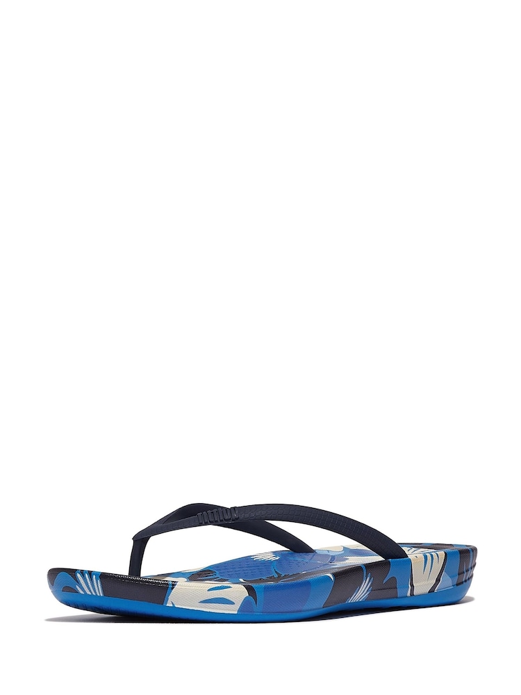 FitFlop Blue iQushion Blossom Flip Flops - Image 1 of 8 FitFlop Blue iQushion Blossom Flip Flops - Image 1 of 8