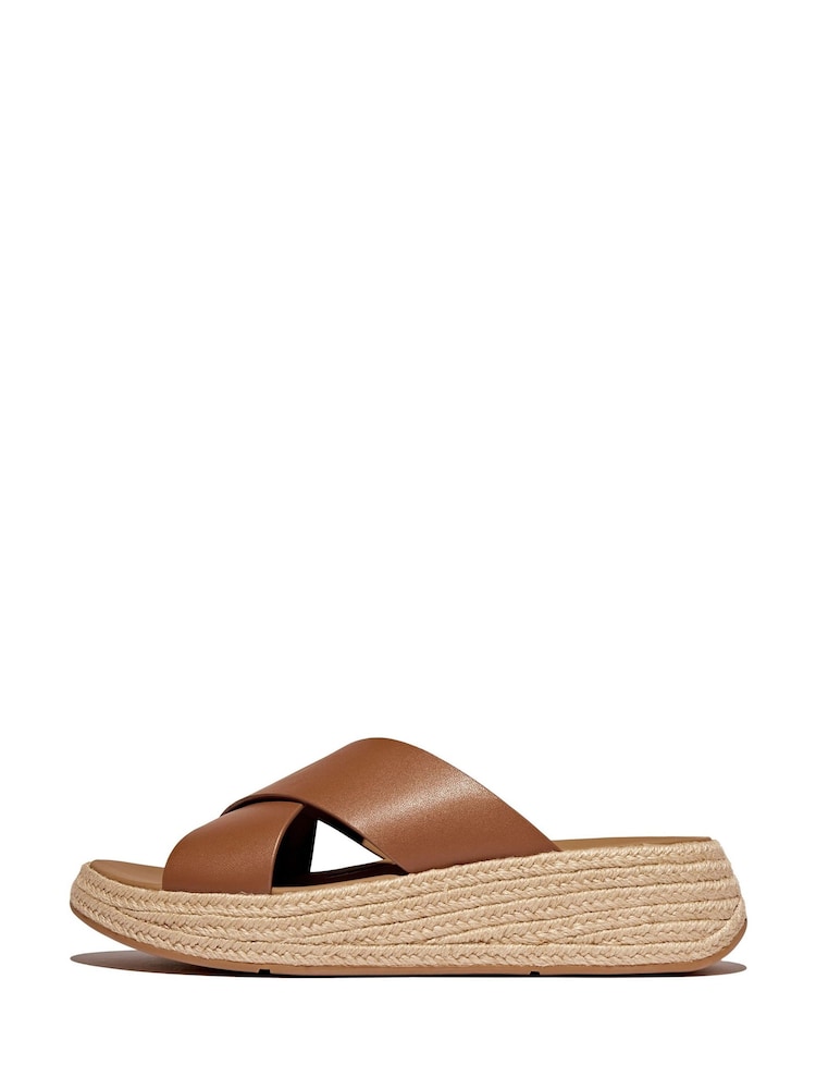 FitFlop Brown F-Mode Cross Slide Sandals - Image 1 of 3 FitFlop Brown F-Mode Cross Slide Sandals - Image 1 of 3
