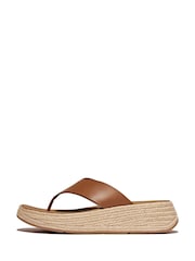 F-Mode Toe Post Brown Espadrilles - Image 1 of 3